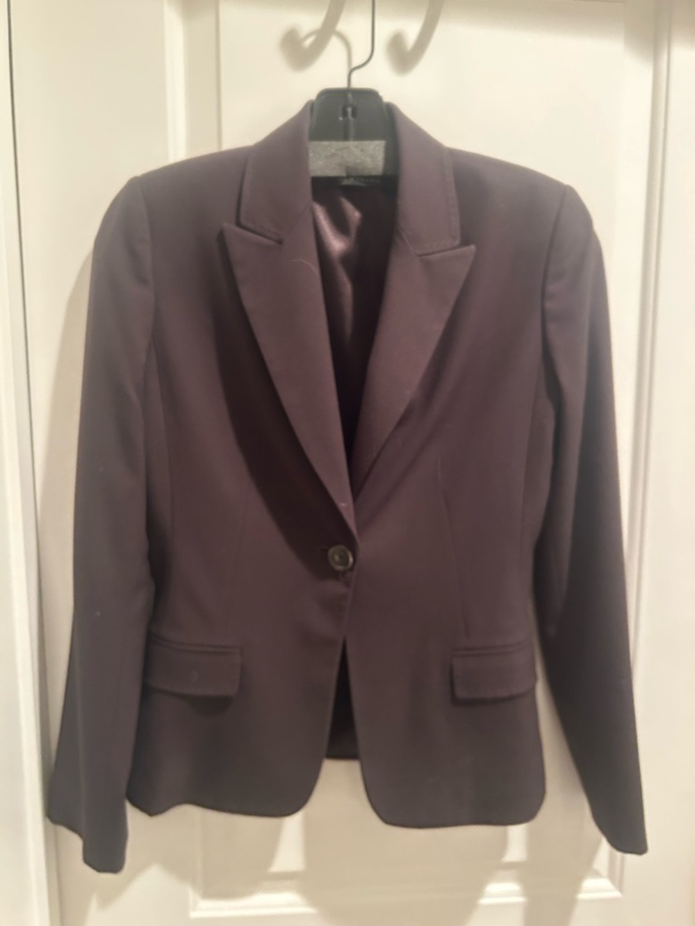 Elie Tahari Deep Plum Single-Button Tailored Blazer Size 2